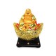 Laughing Buddha on Giant Gold Ingot