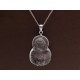 Laughing Buddha Crystal Pendant Necklace (Clear Quartz)