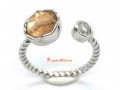 Meteorite Adjustable Silver Ring (Rose Gold)