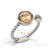 Meteorite Adjustable Silver Ring (Rose Gold)