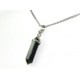 Obsidian Crystal Point Pendant Necklace (L)