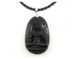 Obsidian Guardian Deity Horoscope Protector Pendant for Rooster