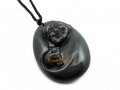 Obsidian Laughing Buddha Pendant