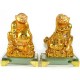 Pair of Auspicious Monkeys with Peach and Wealth Pot