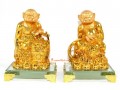 Pair of Auspicious Monkeys with Wu Lou and Wealth Pot
