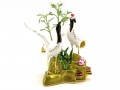 Pair Of Crane With Peaches & Bamboo