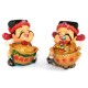 Pair of Cute Gods of Wealth with Gold Ingot and Wealth Pot