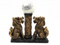 Pair of Dragon Horse Chi Lin With Marble Ball