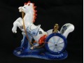 Porcelain Horse Pulling a Carriage with Gold Ingots