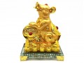 Prosperity Golden Rat with Ruyi