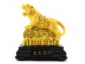 Prosperity Golden Tiger with Stack of Gold Coins