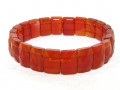 Red Agate Faceted Flat Rectangular Crystal Bracelet