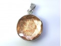 Star of David Meteorite Pendant with 925 Silver Frame (15mm)