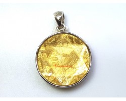 Star of David Meteorite Pendant with 925 Silver Frame (18mm)