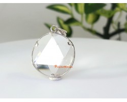 Star of David Pendant with 925 Silver Frame (Clear Quartz) 18mm