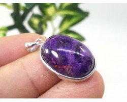 Sugilite Cabochon Pendant with 925 Silver Frame