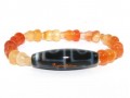 Tibetan Dzi Bead of your Choice with Red Agate Wulou Bracelet