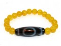 Tibetan Dzi Bead of your Choice with Yellow Jade Bracelet