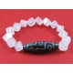 Tibetan Dzi Bead of Your Choice with Rose Quartz Cube Bracelet