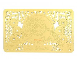 Wealth Pi Yao Gold Talisman Card