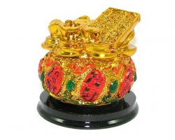 Golden Wealth Pot with Abacus