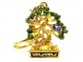 Wealth Tree With Mongoose And 6 Birds Keychain