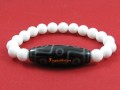 Tibetan Dzi Bead of your Choice with White Coral Bracelet