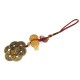 Yellow Jasper Wu Lou with 6 Coins Hanging