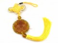 Yellow Liuli Piyao Biting Coin Feng Shui Tassel