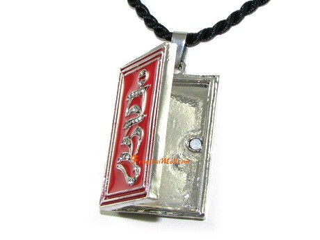 Bhrum with Secret Jewel Mantra Pendant Necklace :: Tibetan Charm