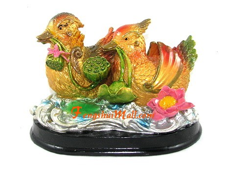 N R Creations Feng Shui Mandarine Ducks Pair Set Golden For Happy Married Life 1115