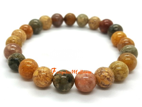 Ocean Jasper bracelet Crystal Healing spiritual support 8mm beads 