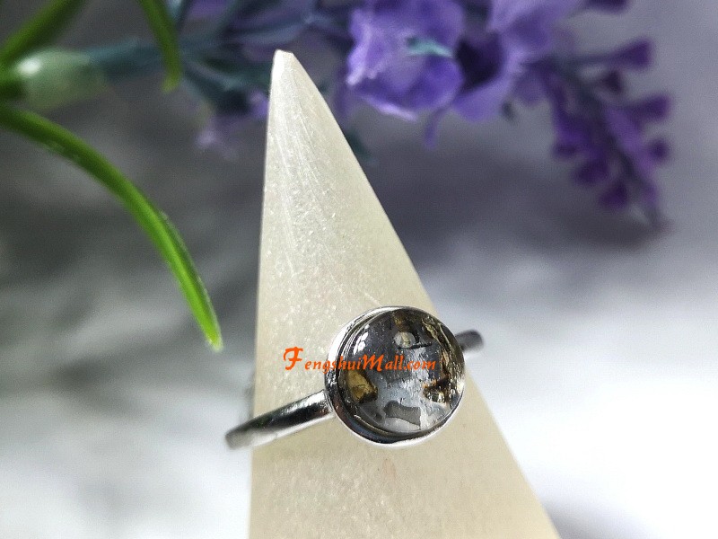 Peridot and Moldavite Open Silver Ring Feng Shui Crystal Shop
