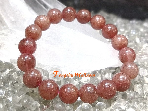 Brand New) Natural Blood Red Strawberry Quartz Bracelet, Luxury,  Accessories on Carousell